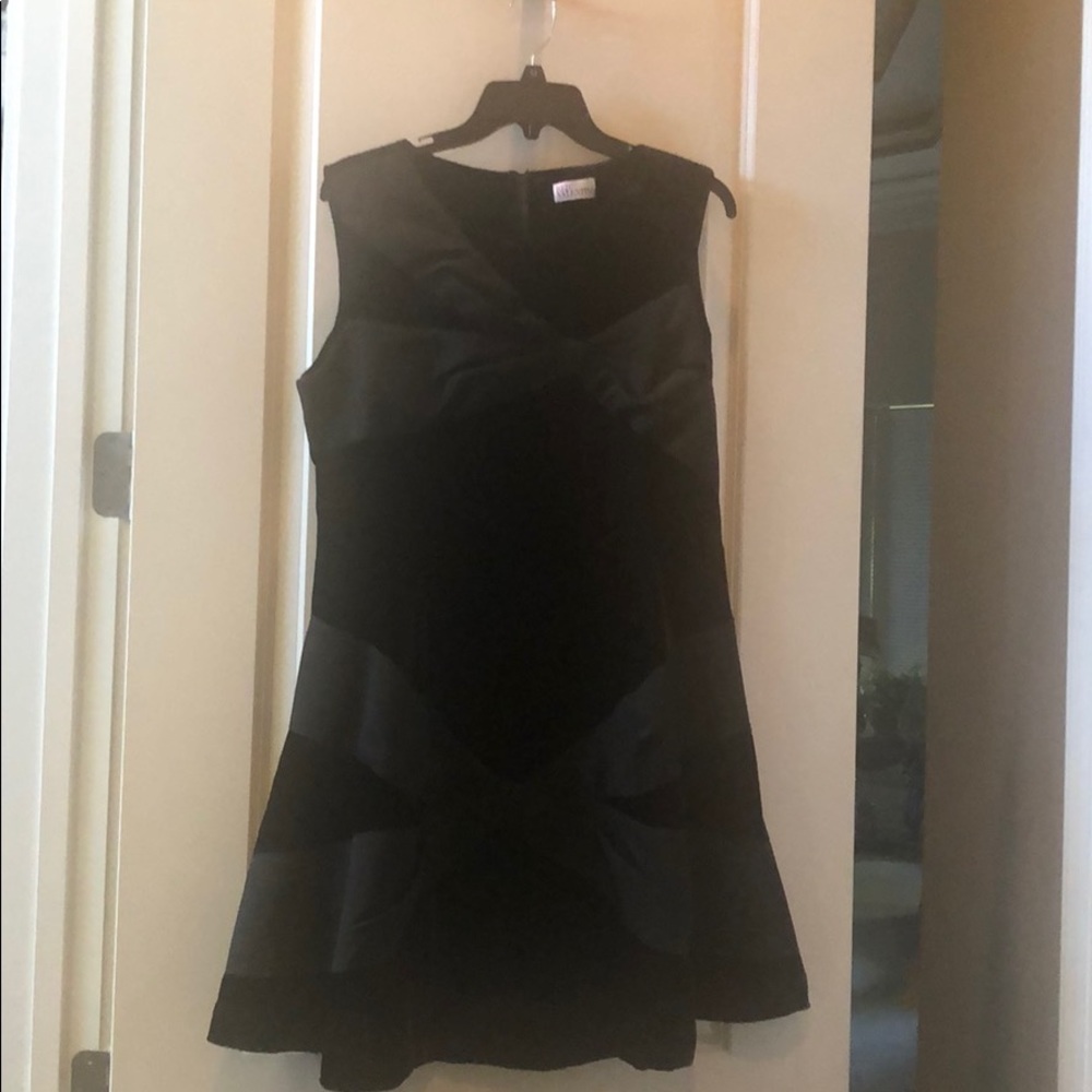 Red Valentino black velvet bow cocktail dress